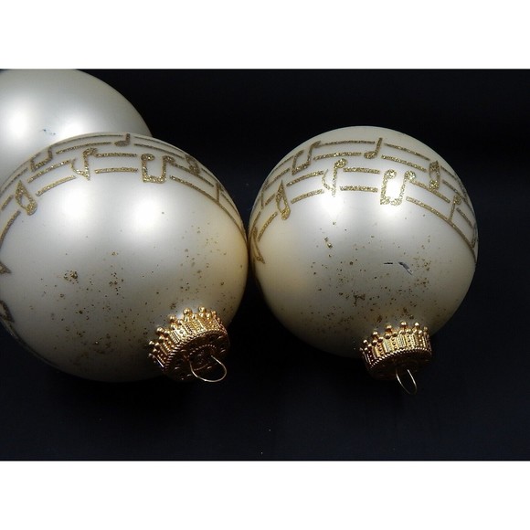 Krebs Gold Glass Ball Ornaments Angels Cherubs Musical Notes 2.5" Set of 4 - Picture 7 of 9